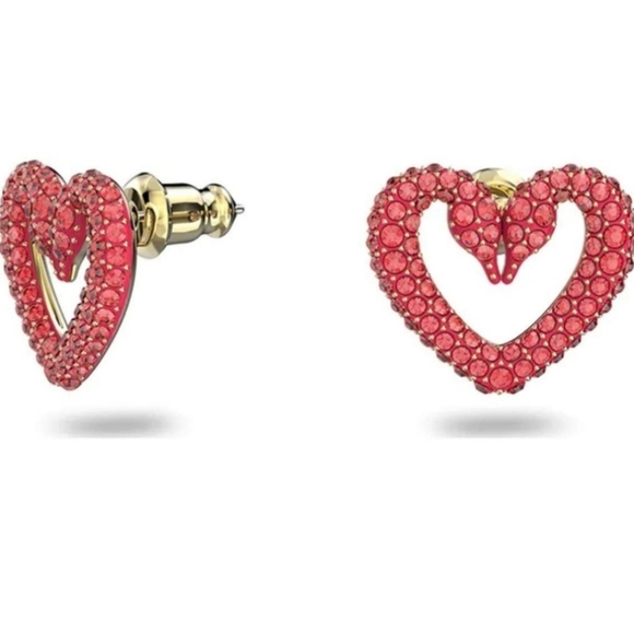 Swarovski Swan Heart Earrings - Picture 4 of 4